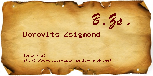 Borovits Zsigmond névjegykártya